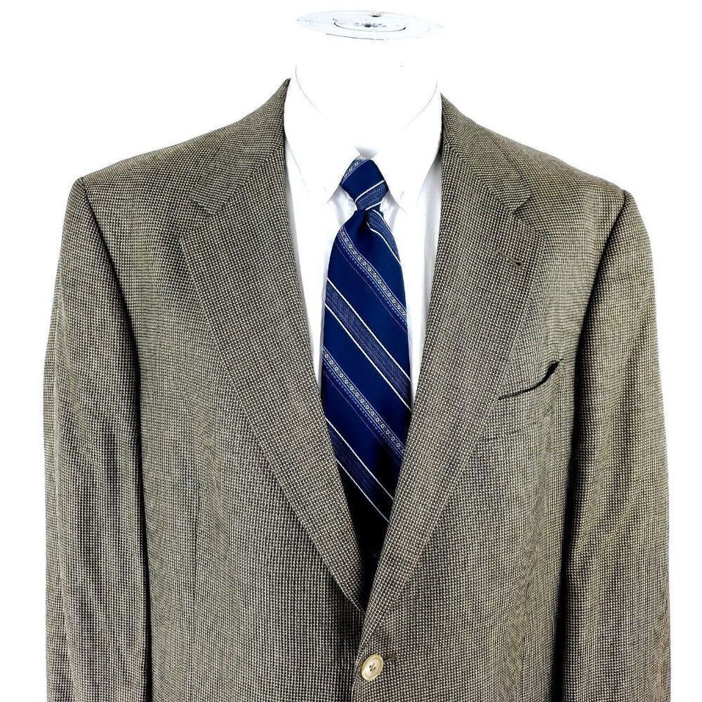 hart Schaffner Marx Wool 2 Button Sport Coat 42R Nailshead Golden Tan